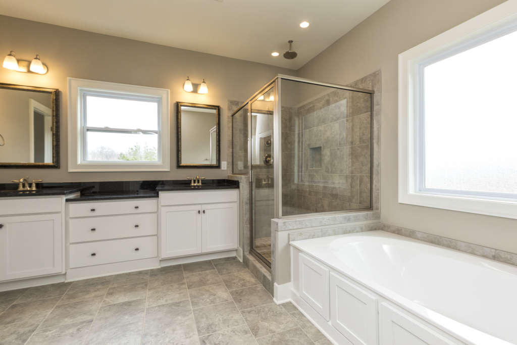 A brand new bathroom in a new Tower home