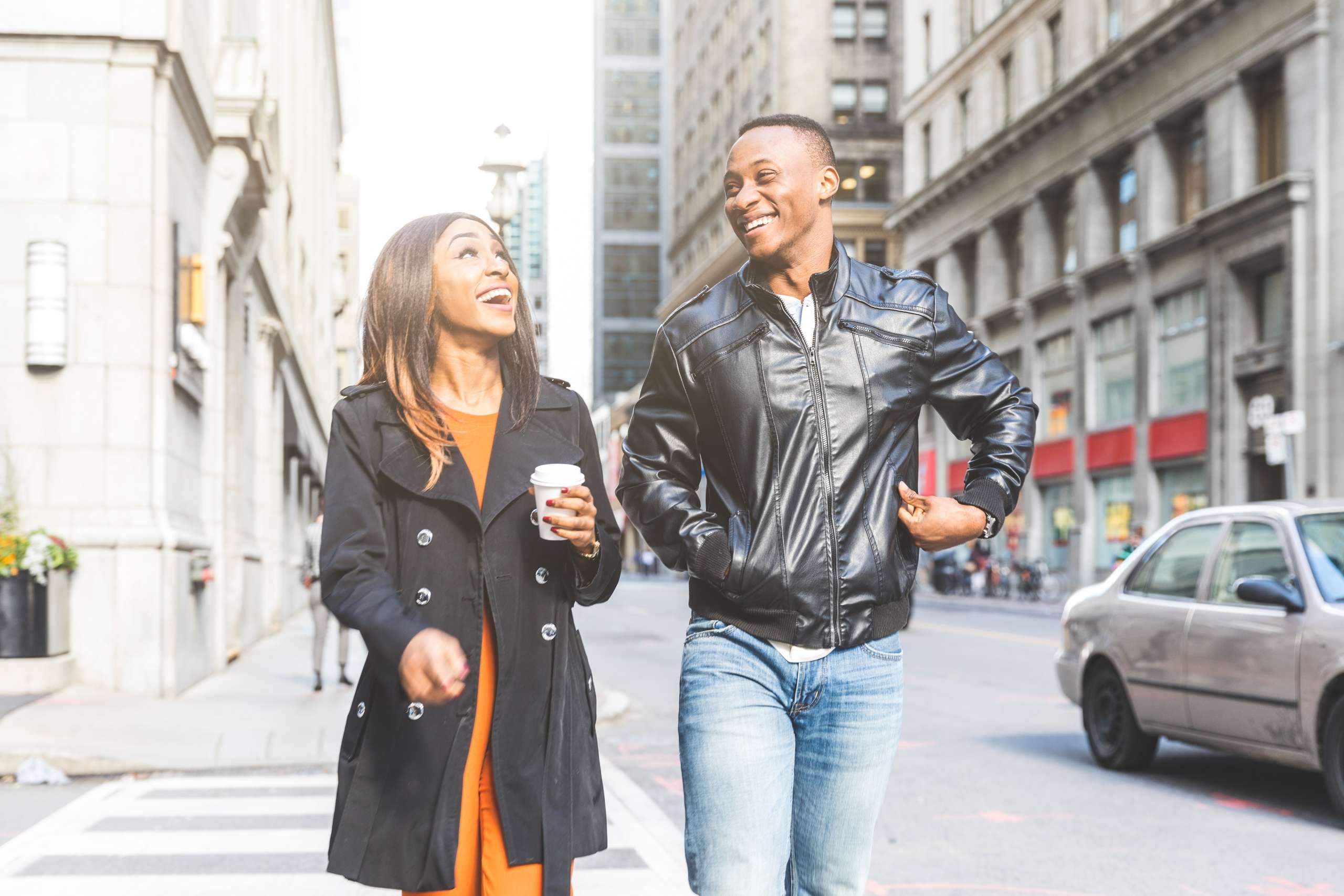 Couple walking in downtown Birmingham