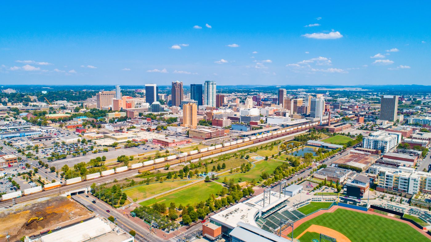 Downtown Birmingham, Alabama near The Grand